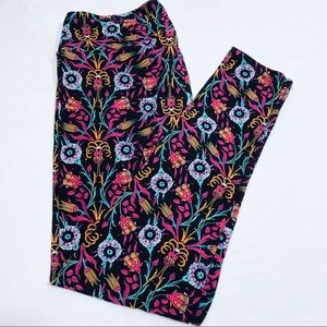 LuLaRoe TC Leggings Black Floral
